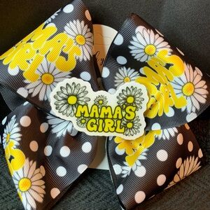 Mama's Girl Black and Yellow Hair Bow